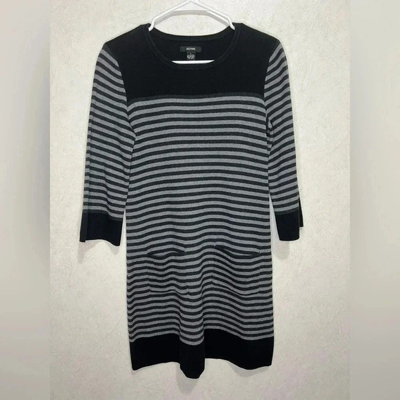 3/$28 Alfani Black Striped Mini Dress Size Small - Picture 1 of 5